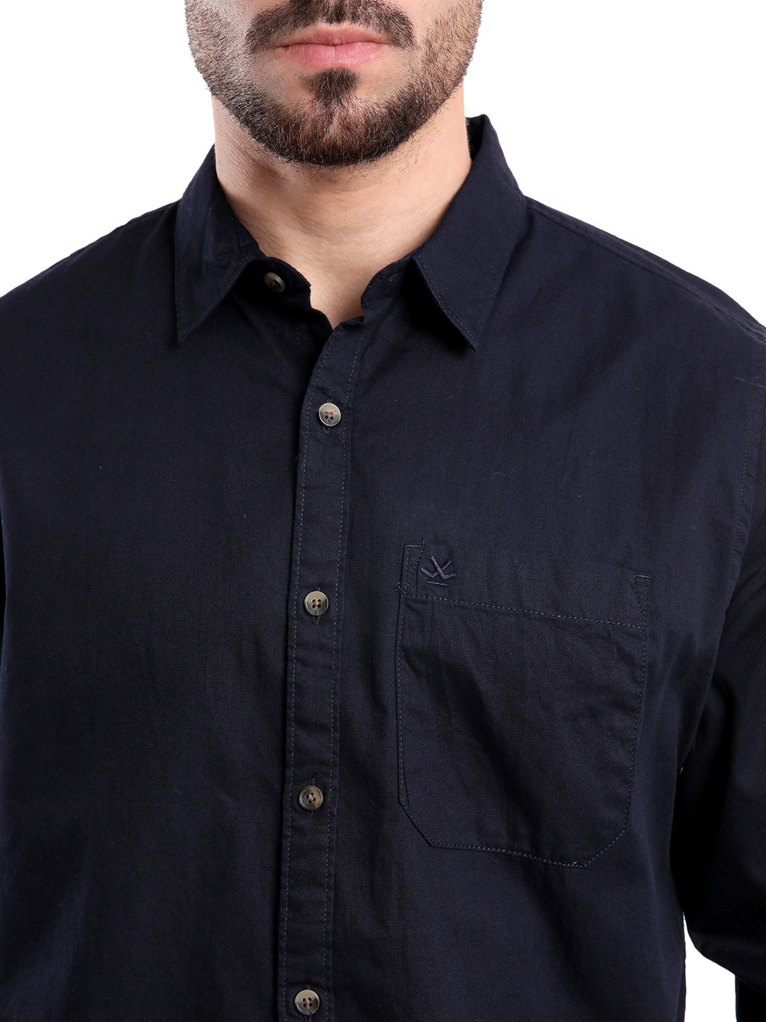 Solid Navy Twill Spoyl Shirt