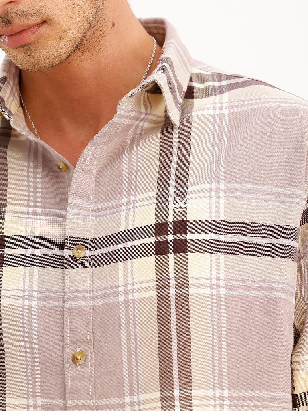 Comfort Fit Checkered Shirt | Yellow
