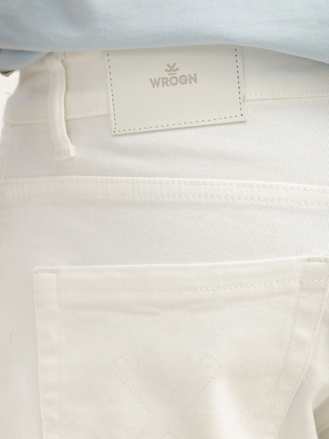 Solid Straight Fit Denim Jeans | White