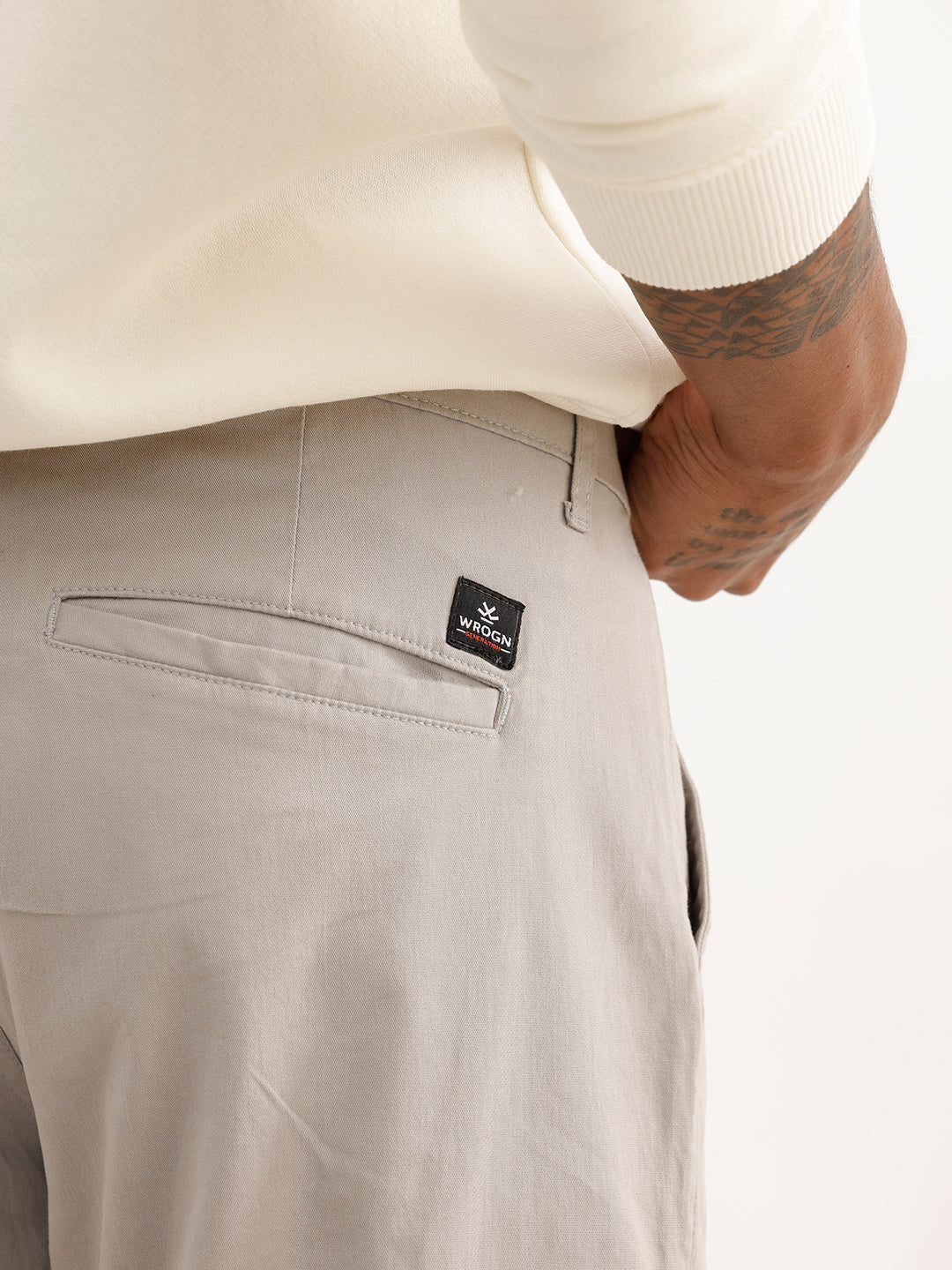 Solid Straight Fit Cargo Trouser | Grey