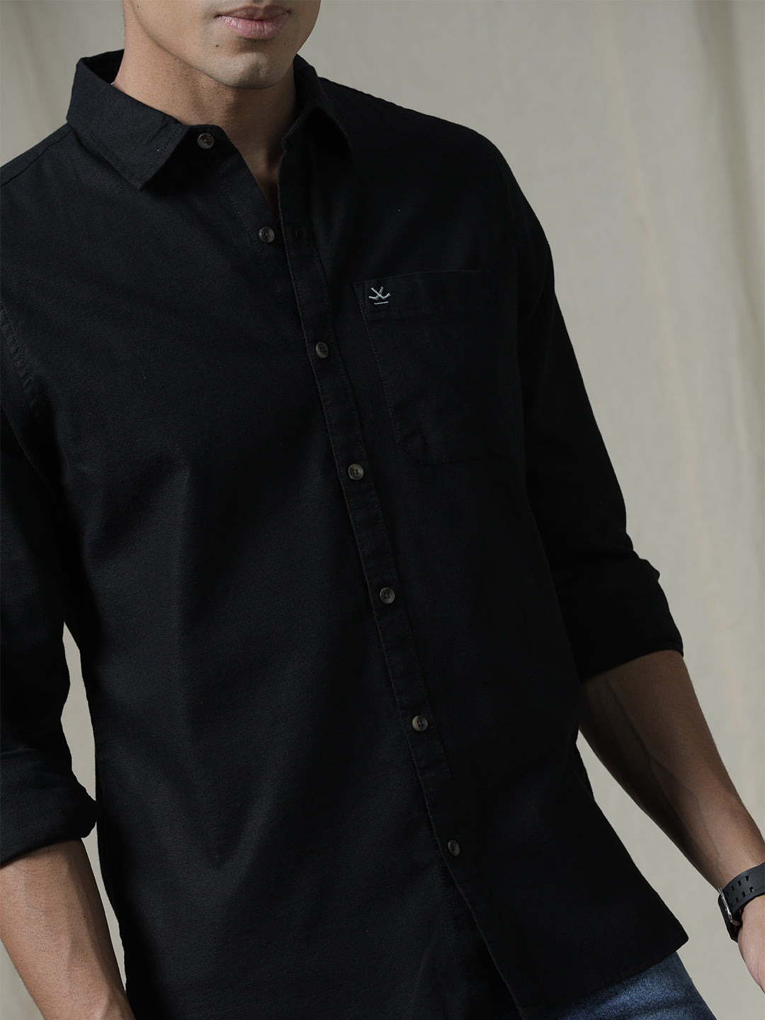 Dark Solid Black Premium Shirt