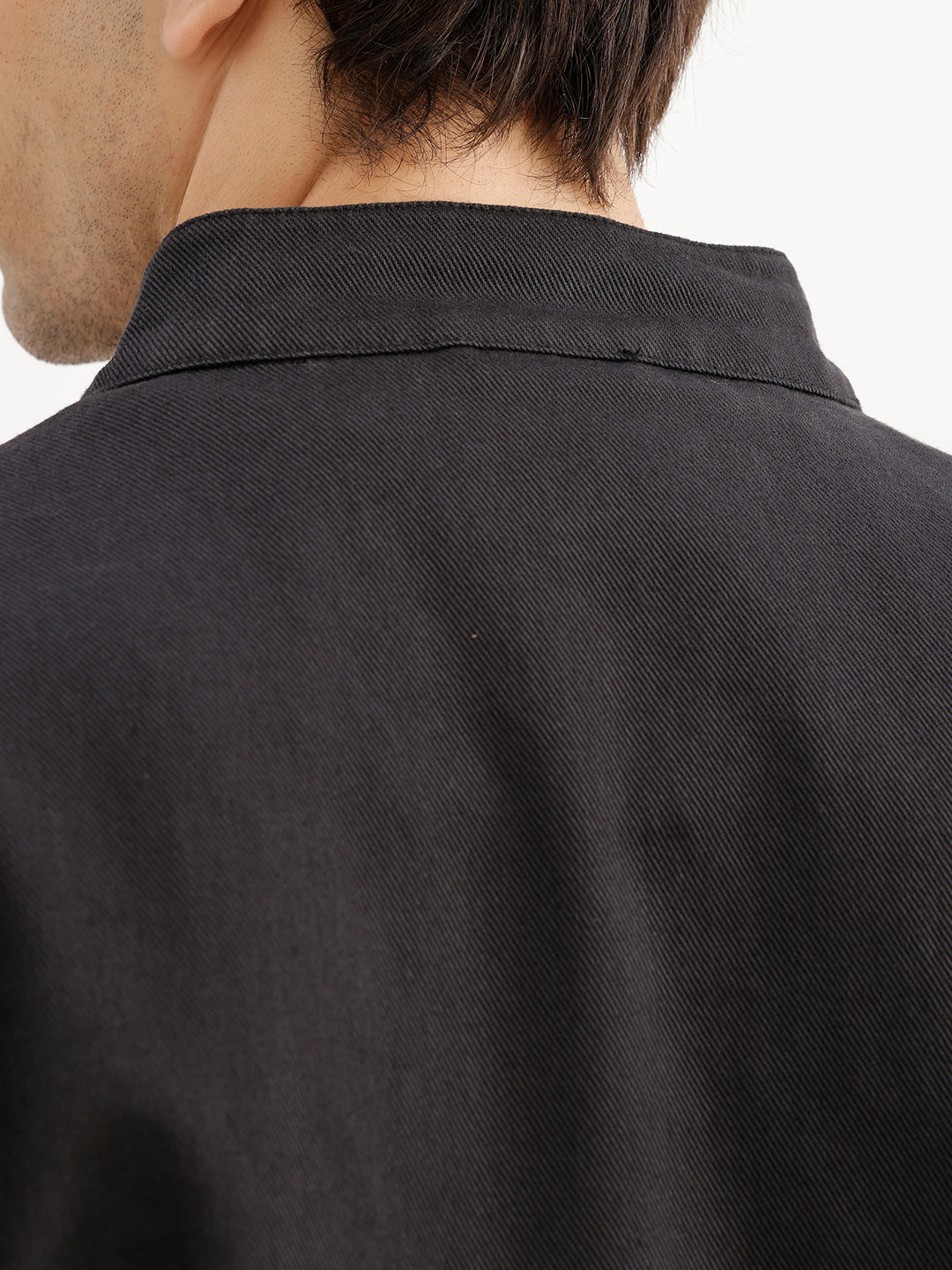 Solid Slim Fit Denim Jacket | Black | WNJK6339/NS