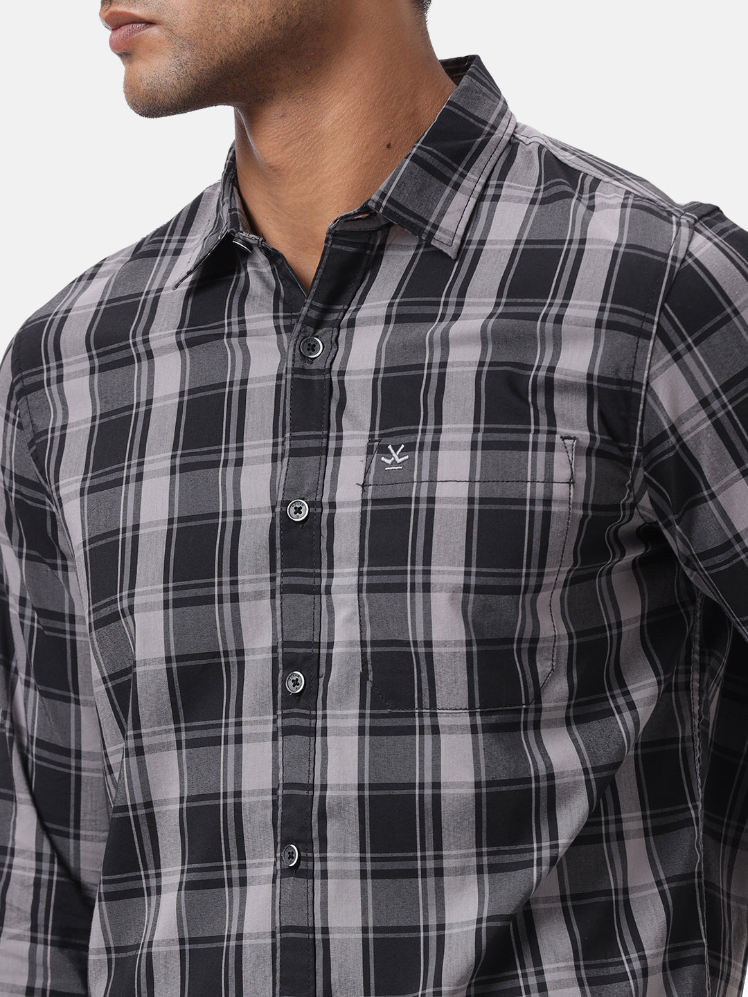 Black Grey Classic Checked Shirt