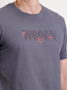 Solid Embroidery Patch T-Shirt   |  Grey