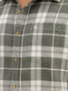 Slim Fit Checkered Full Sleeve Shirt | White