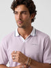 Oversized Fit Contrast Collar Polo T-Shirt | Pink