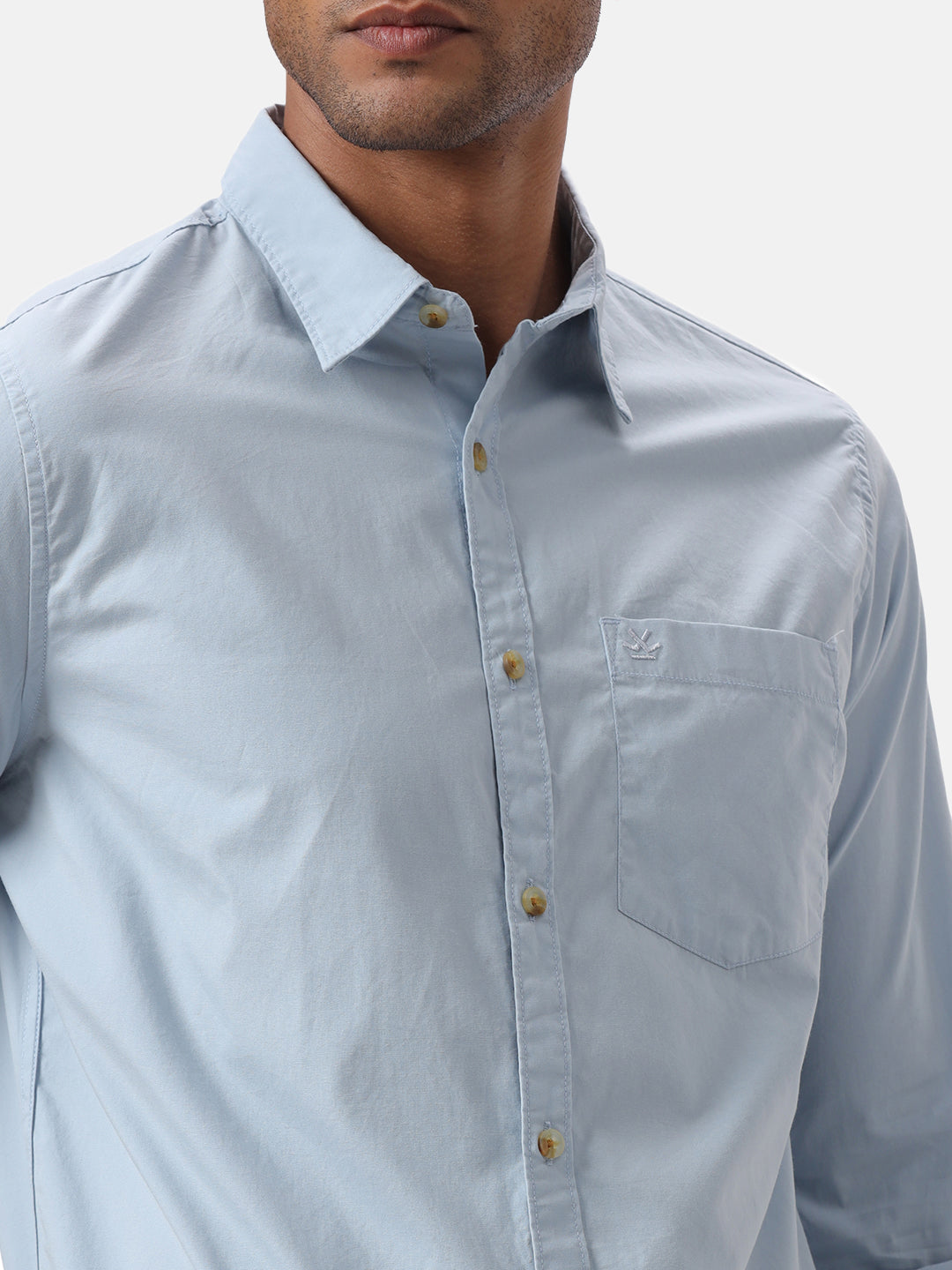 Blue Poplin Casual Shirt