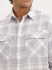 Oversized Double Pocket Checkered Shirt | Grey