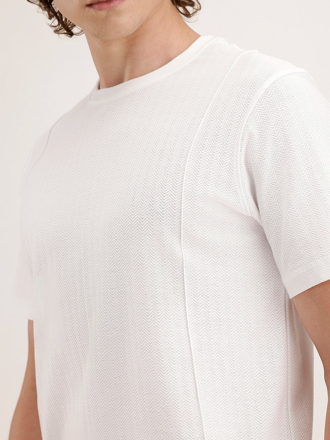 Textured Comfort Fit T-Shirt | White