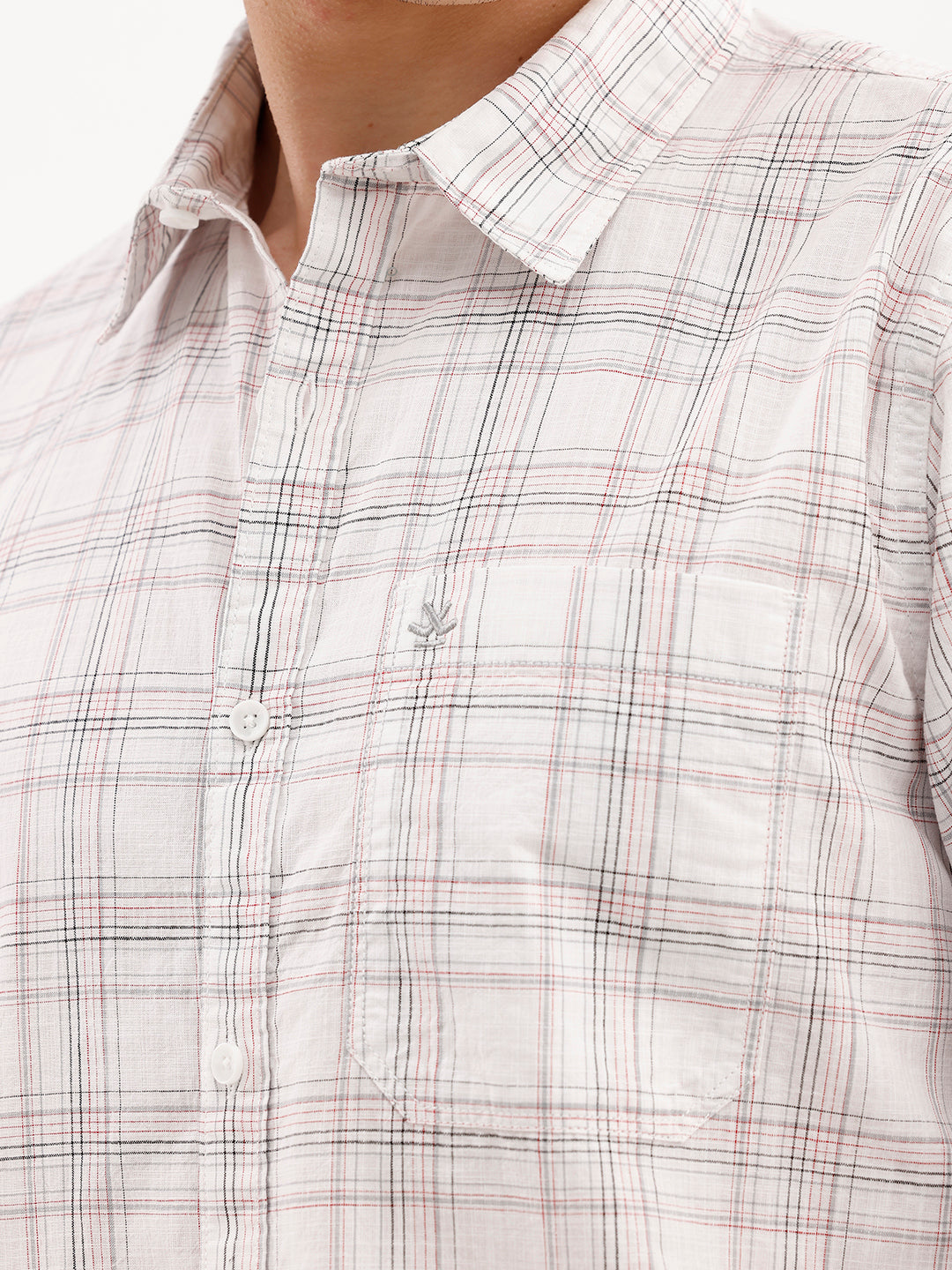 Checkered Slim Fit Shirt | White