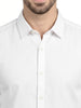 Solid Slim Fit Half Sleeve Shirt | White