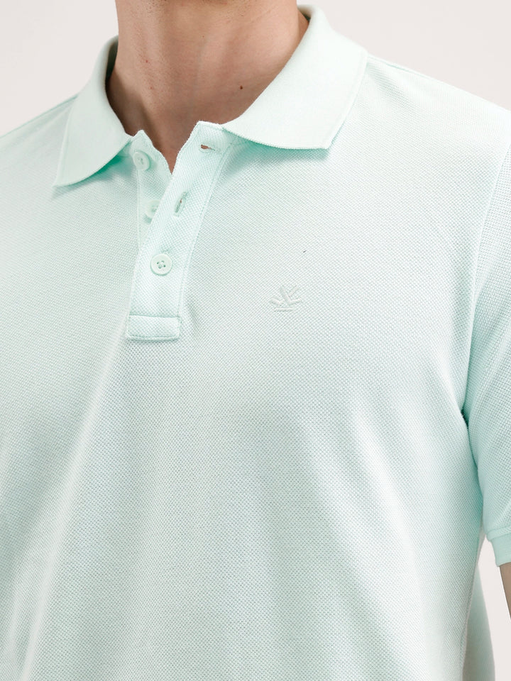 Solid Slim Fit Polo T-Shirt | Light Green