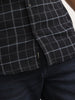 Checkered Slim Fit Full Sleeve Shirt | Black
