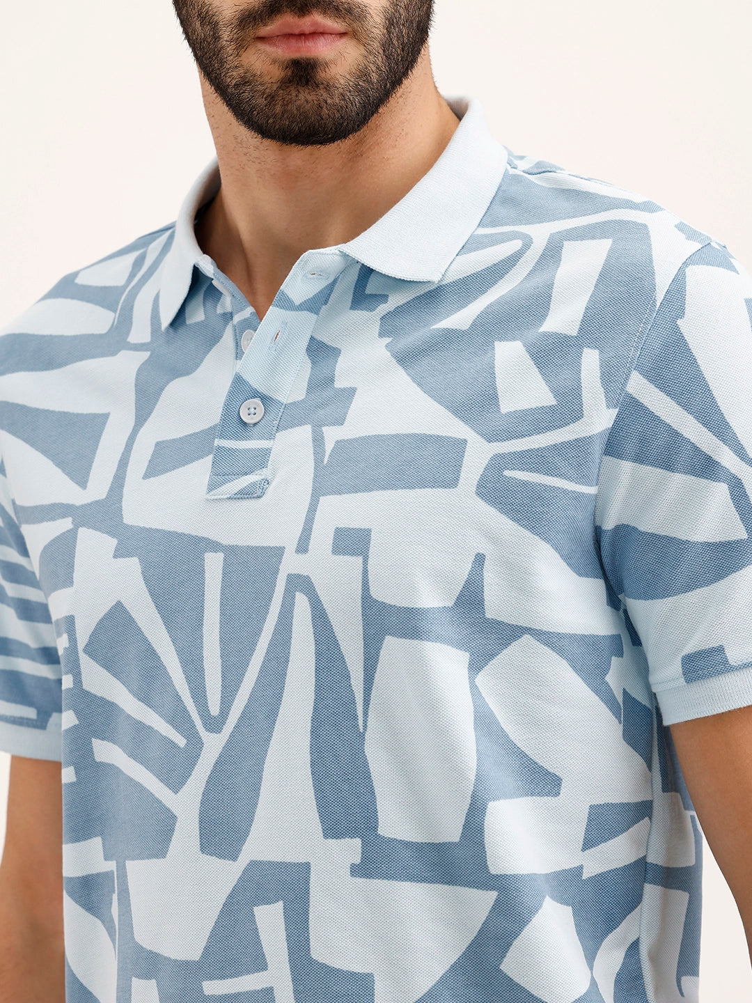 Slim Fit AOP Polo T-Shirt | Blue