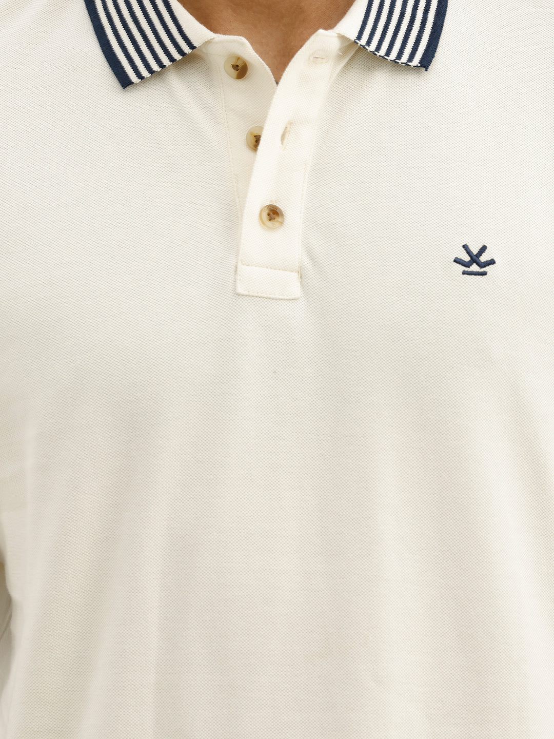 Classic Slim Fit Contrast Collar Polo T-Shirt | White