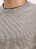 Solid Regular Fit Knitted Sweater | Brown