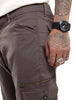 Dark Brown Peached Cargo Trousers