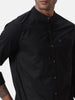 Classic Black Mandarin Collar Shirt