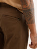 Solid Straight Fit Pleated Trouser | Olive