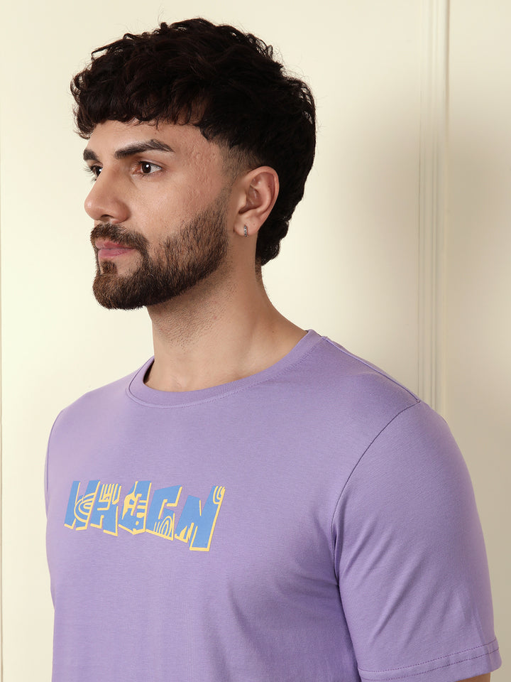 Puff Printed Slim Fit T-Shirt | Lavender