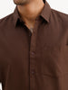 Solid Regular Fit 100% Cotton Shirt | Brown