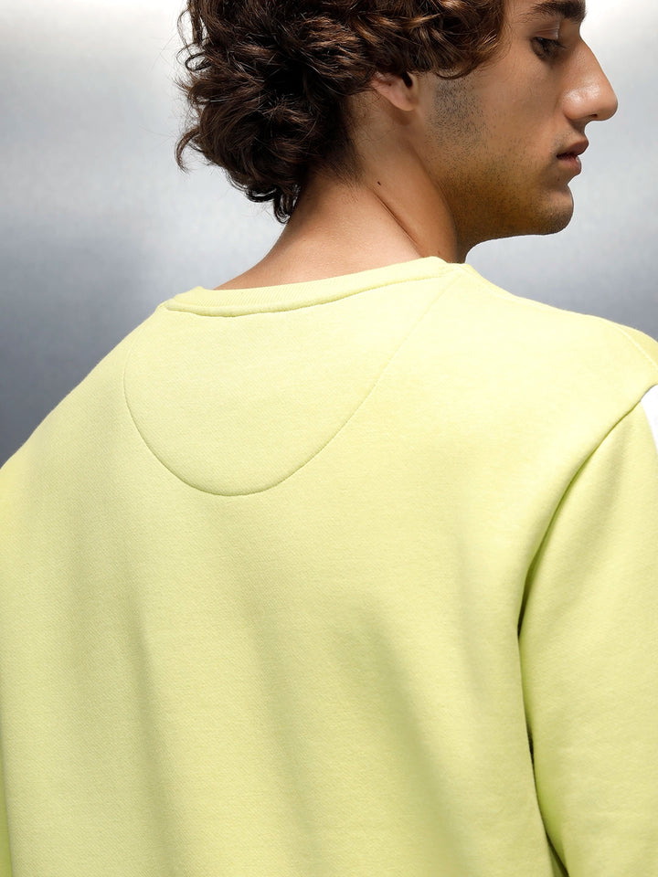 Men's Colorblocked Sleeves Crewneck Pullover | Green