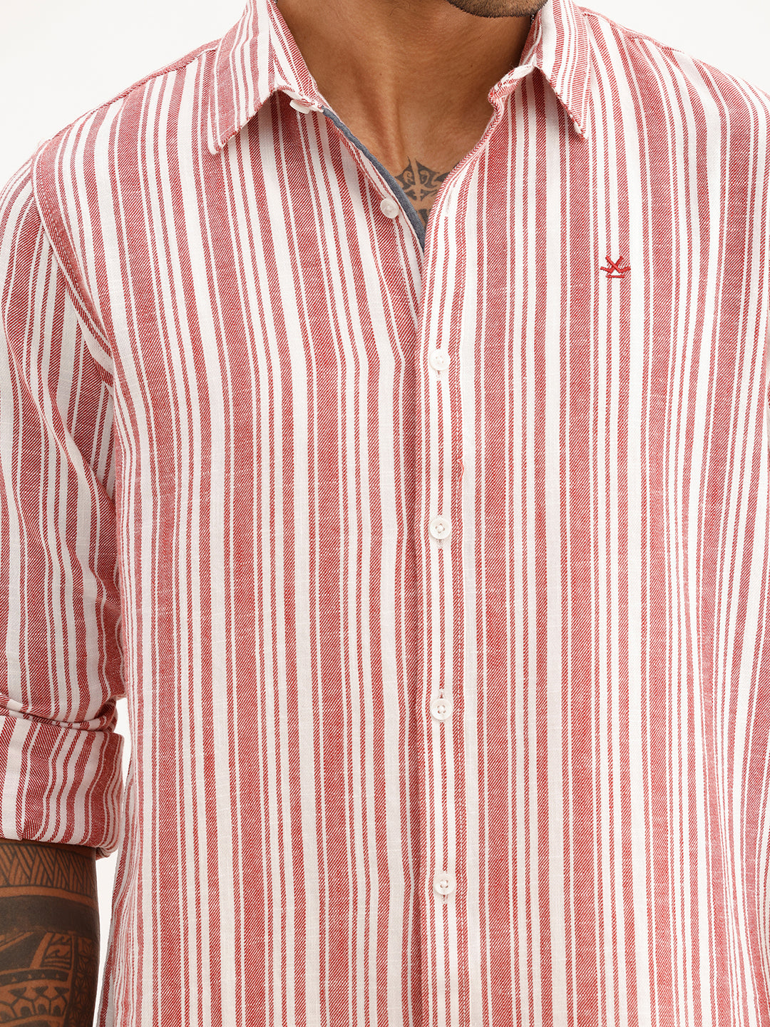Classic Slim Fit Striped Shirt | Red
