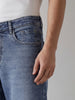 Anti Fit Printed Denim Jeans | Light Blue