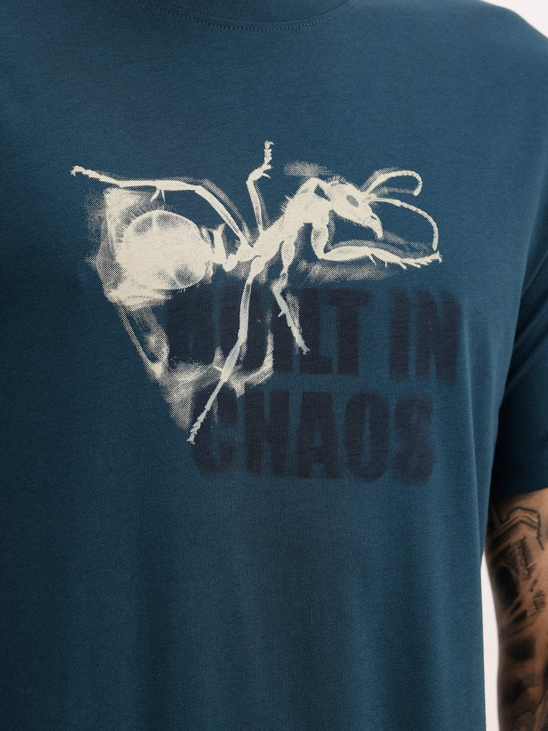 Slim Fit Placement Printed T-Shirt | Teal | WTS02HSSL1347S