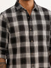 Regular Fit Full Sleeve Checkered Shirt | Black