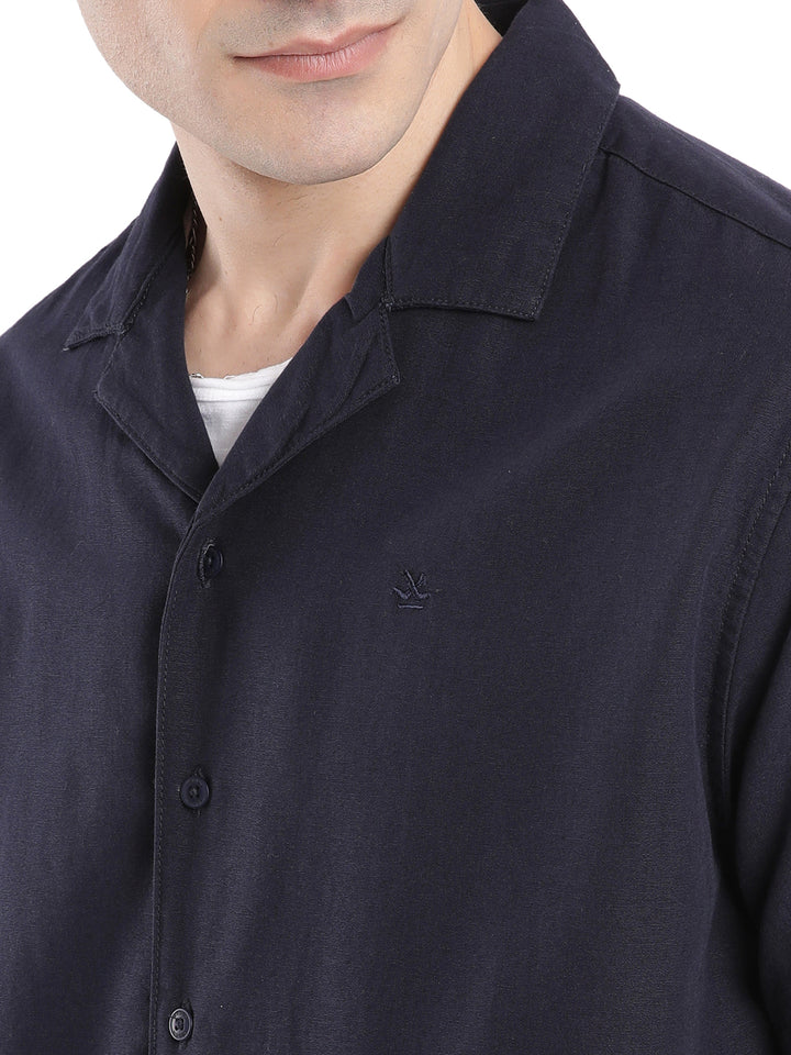 Navy Vision Resort Collar Shirt