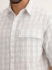 Oversized Fit Checkered Half Sleeve Shirt | White