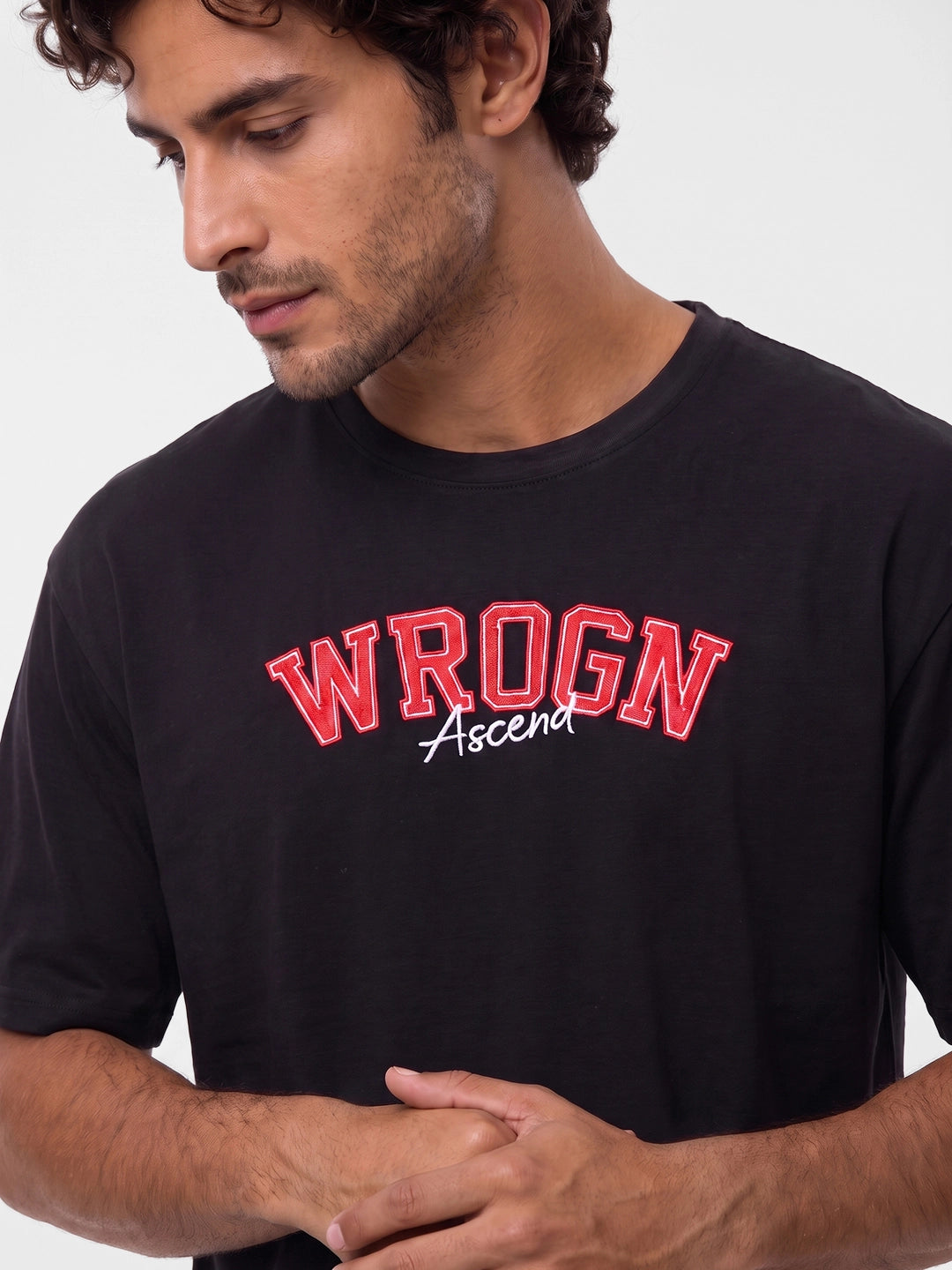 Classic Embroidered Patch Detail T-Shirt | Black