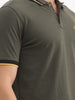 Classic Slim Fit Tipping Collar Polo T-Shirt | Olive