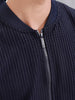 Men’s Textured Casual Bomber Jacket | Black