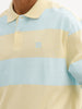 Oversized Full Sleeve Striped Polo T-Shirt | Yellow