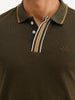 Slim Fit Tipping Collar Polo T-Shirt | Olive | WPT02HSSL1209S