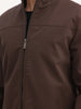 Solid Slim Fit Zipper Jacket | Tan