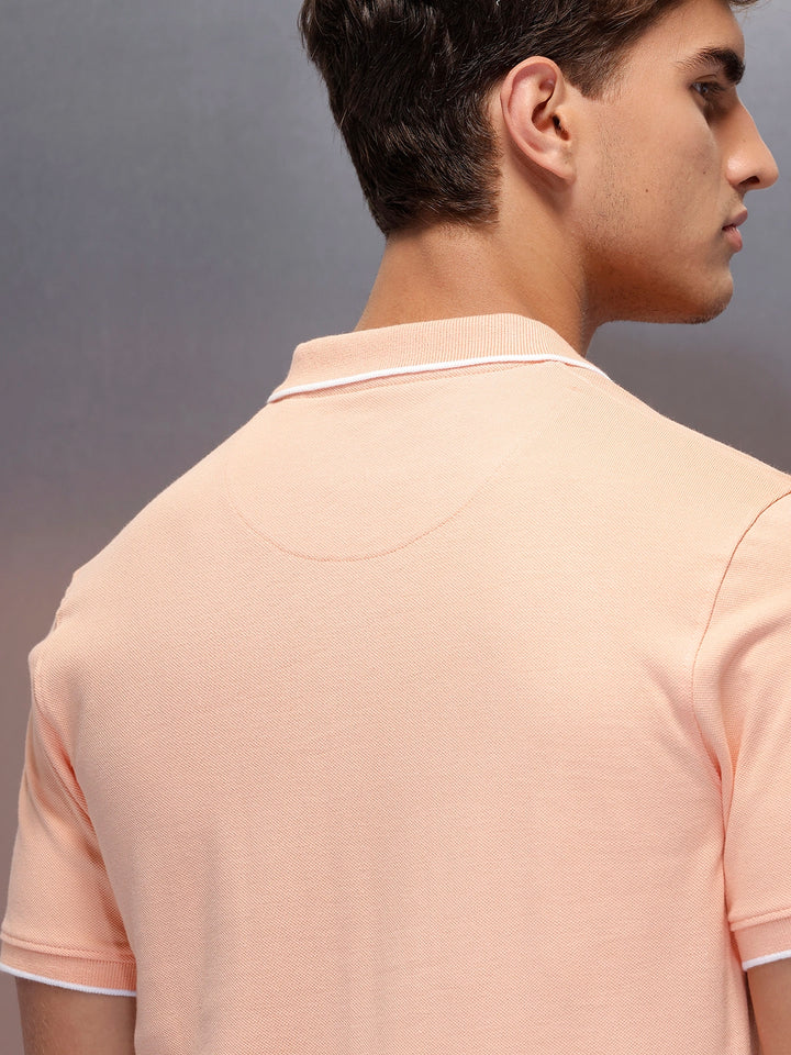 Solid Slim Fit Polo T-Shirt  | Orange