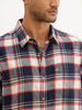 Slim Fit Checkered Full Sleeve Shirt | Navy Blue | WSH02FSSL0352S