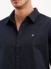 Classic Slim Fit Full Sleeve Solid Shirt | Navy Blue