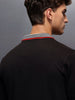 Solid Slim Fit Polo T-Shirt  | Black