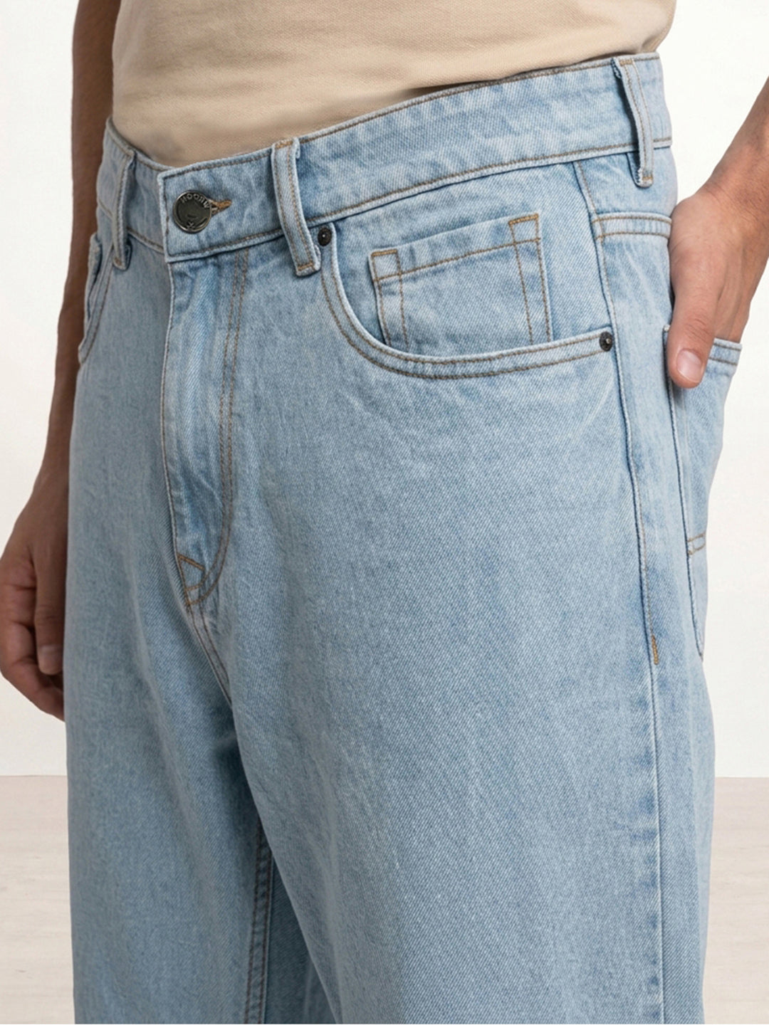 Loose Fit Denim Jeans | Light Blue