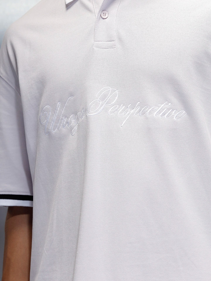 Men's casual embroidered polo t-shirt | Purple