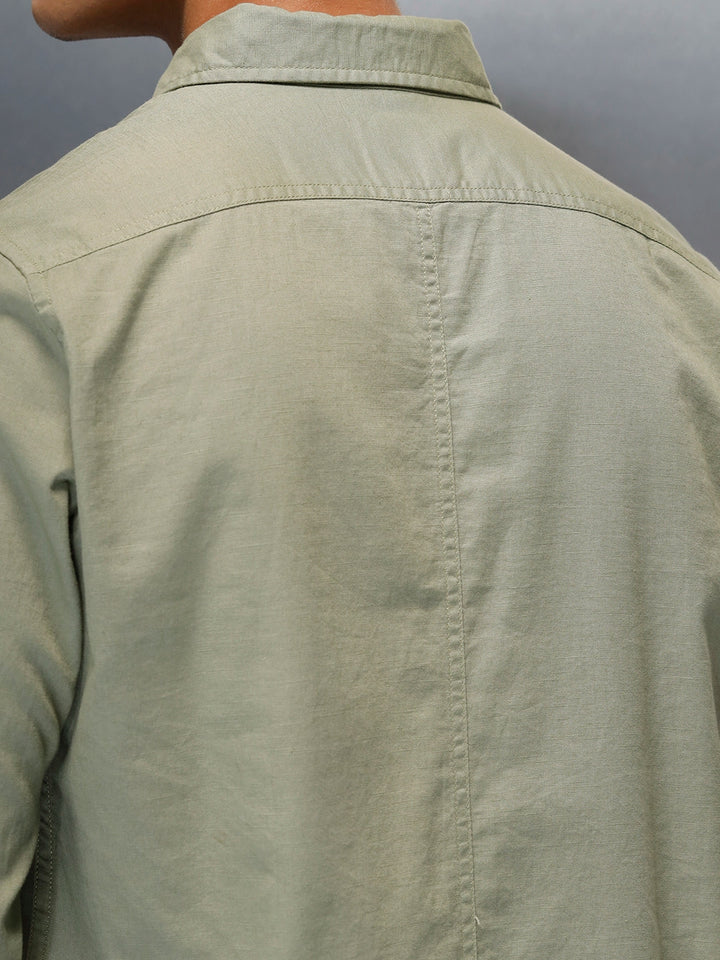 Tailored Slim Fit Casual Shirt for Men | Green