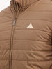 Solid Tipping Sleeve Puffer Jacket | Brown