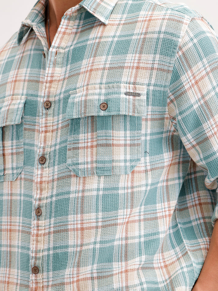 Comfort Fit Double Pocket Shirt  | Green