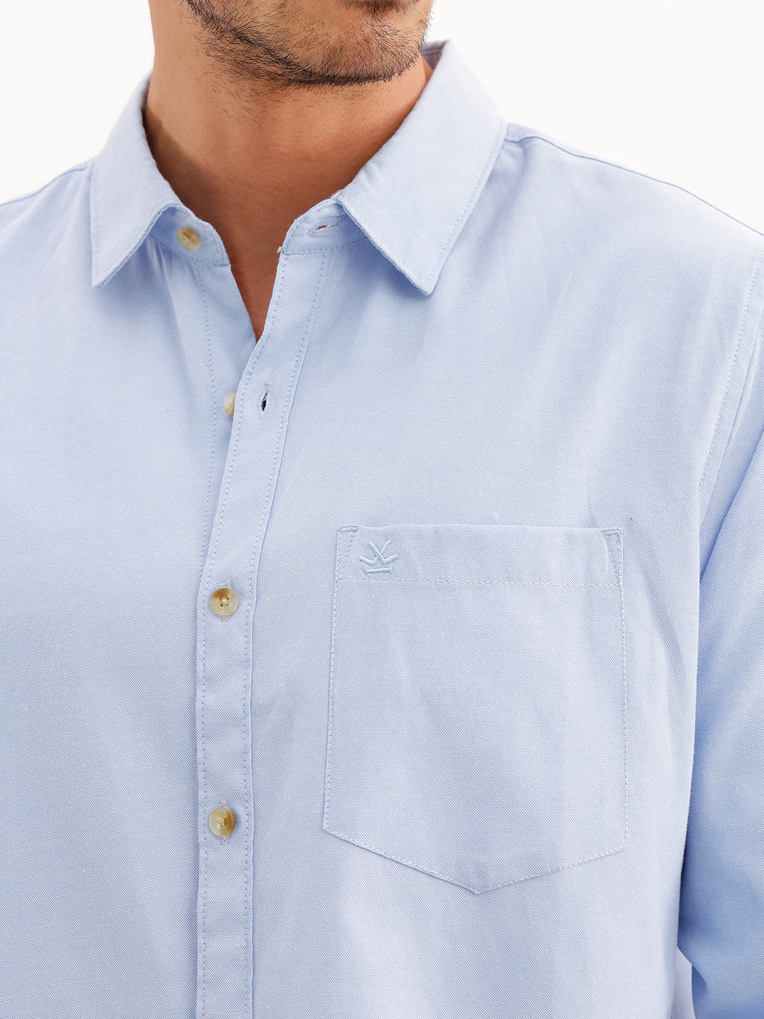 Solid Regular Fit Full Sleeve Shirt | Light Blue | WWSH9181F