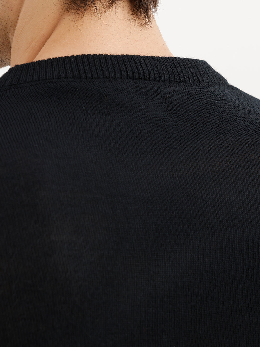 Solid Regular Fit Knitted Sweater | Black | WSW02FSRE1024W