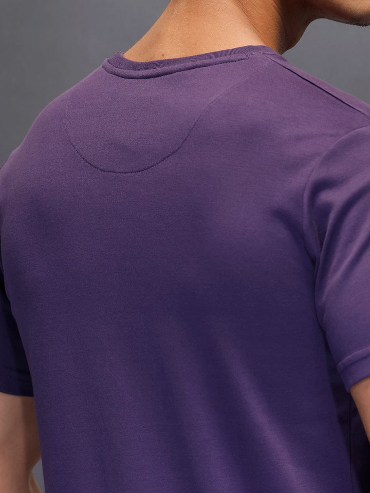 Men's Slim Fit Casual Graphic Tee  |  Purple